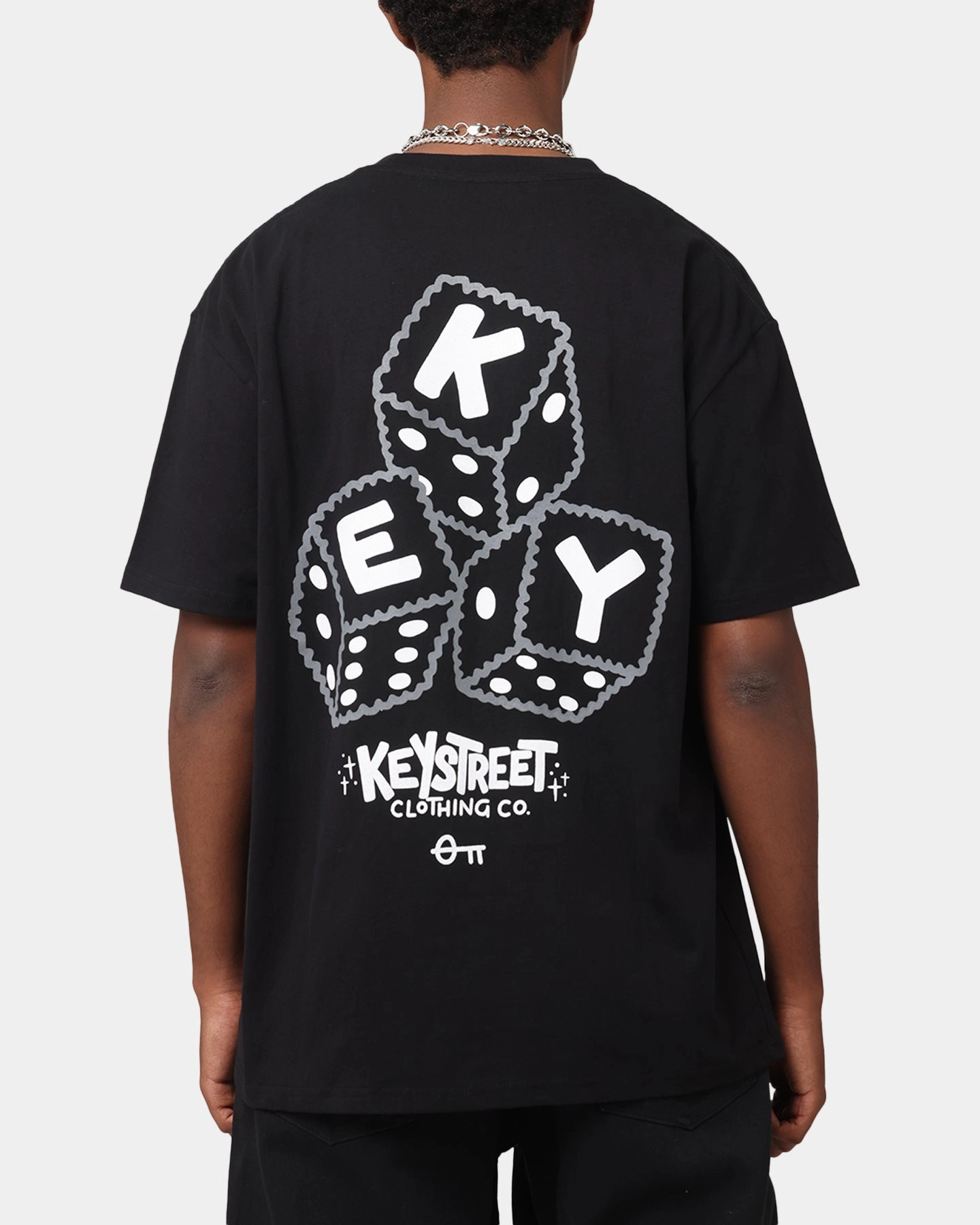 Biodegradable Textile Linen blend Key Street Dice Vintage T-Shirt Black