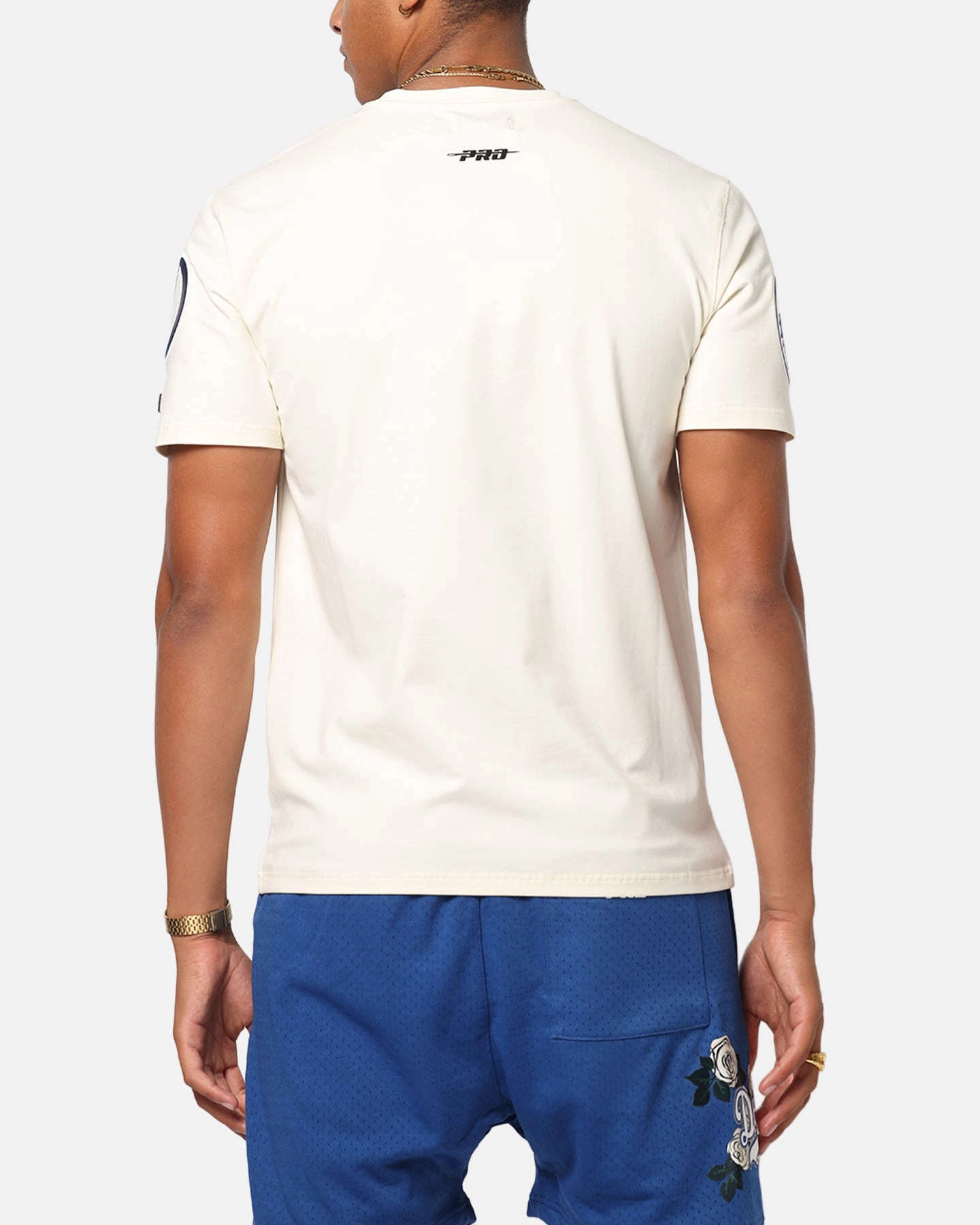 Pro Standard Los Angeles Dodgers Roses T-Shirt Eggshell Heavyweight Weave EnhancedDurabilityFinish