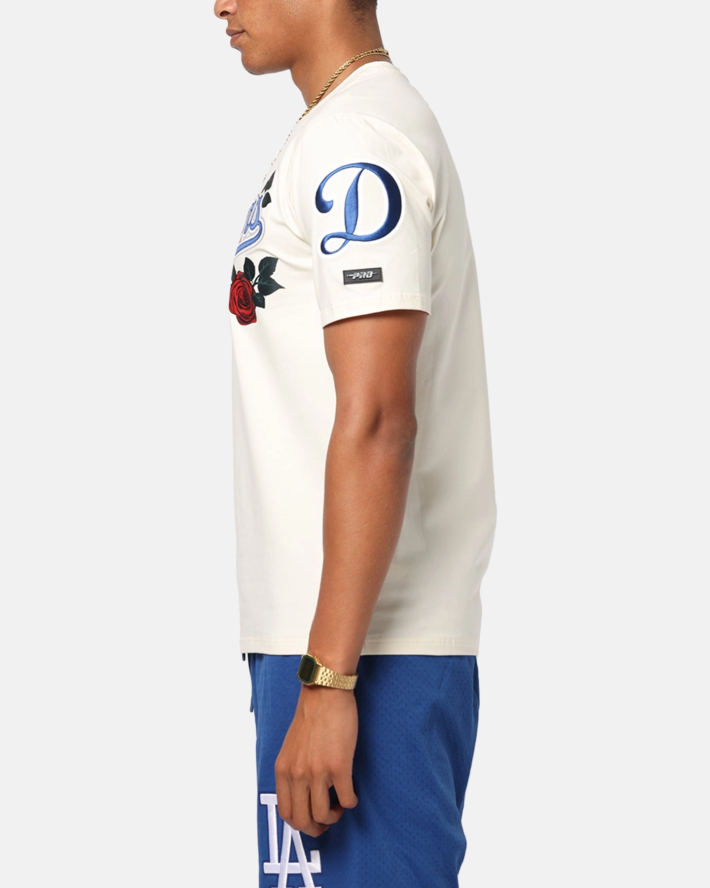 Pro Standard Los Angeles Dodgers Roses T-Shirt Eggshell AntiBacterialTreatment