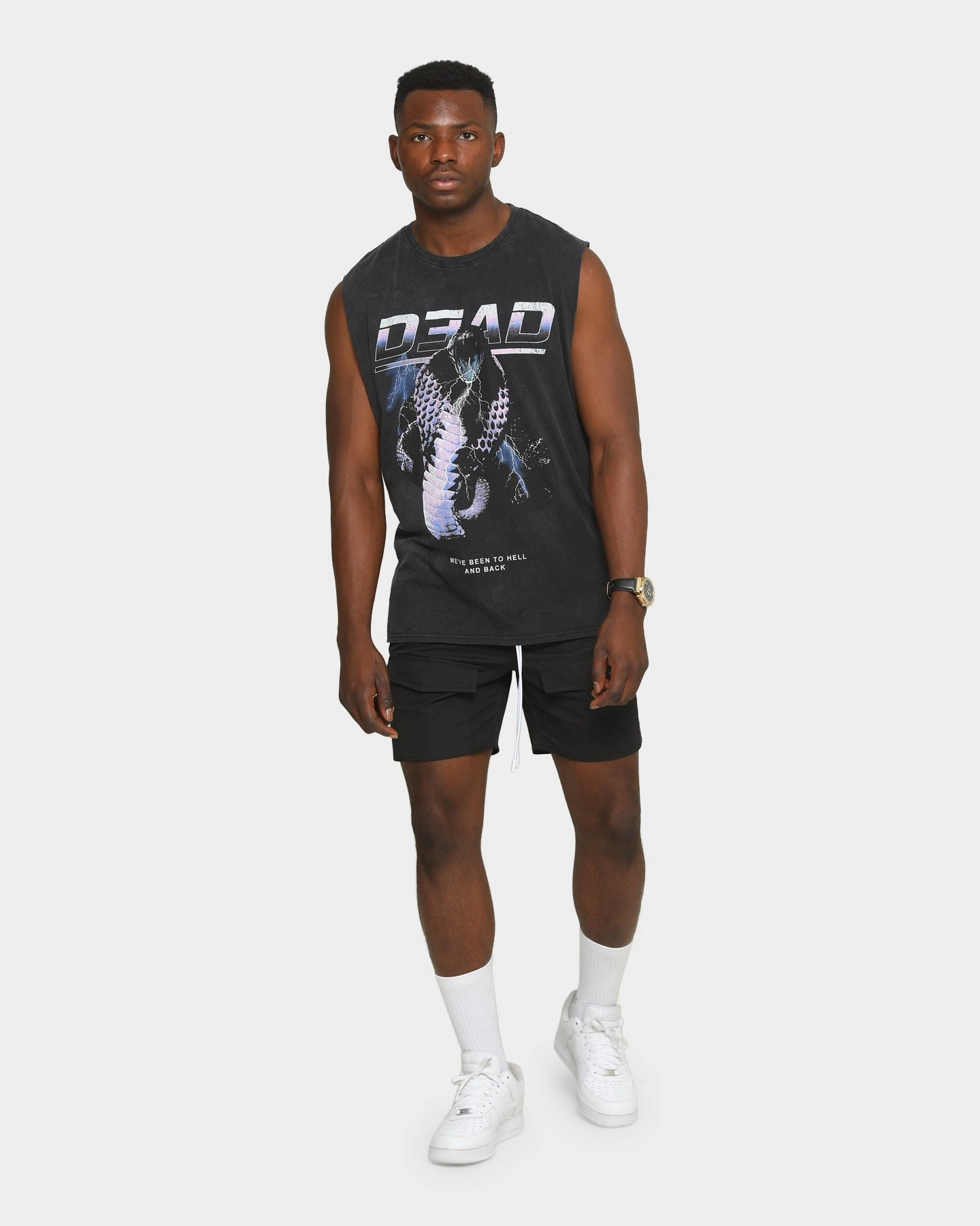 Dead Studios Men's Snake Pit Muscle Shirt Black Smart Outfit
