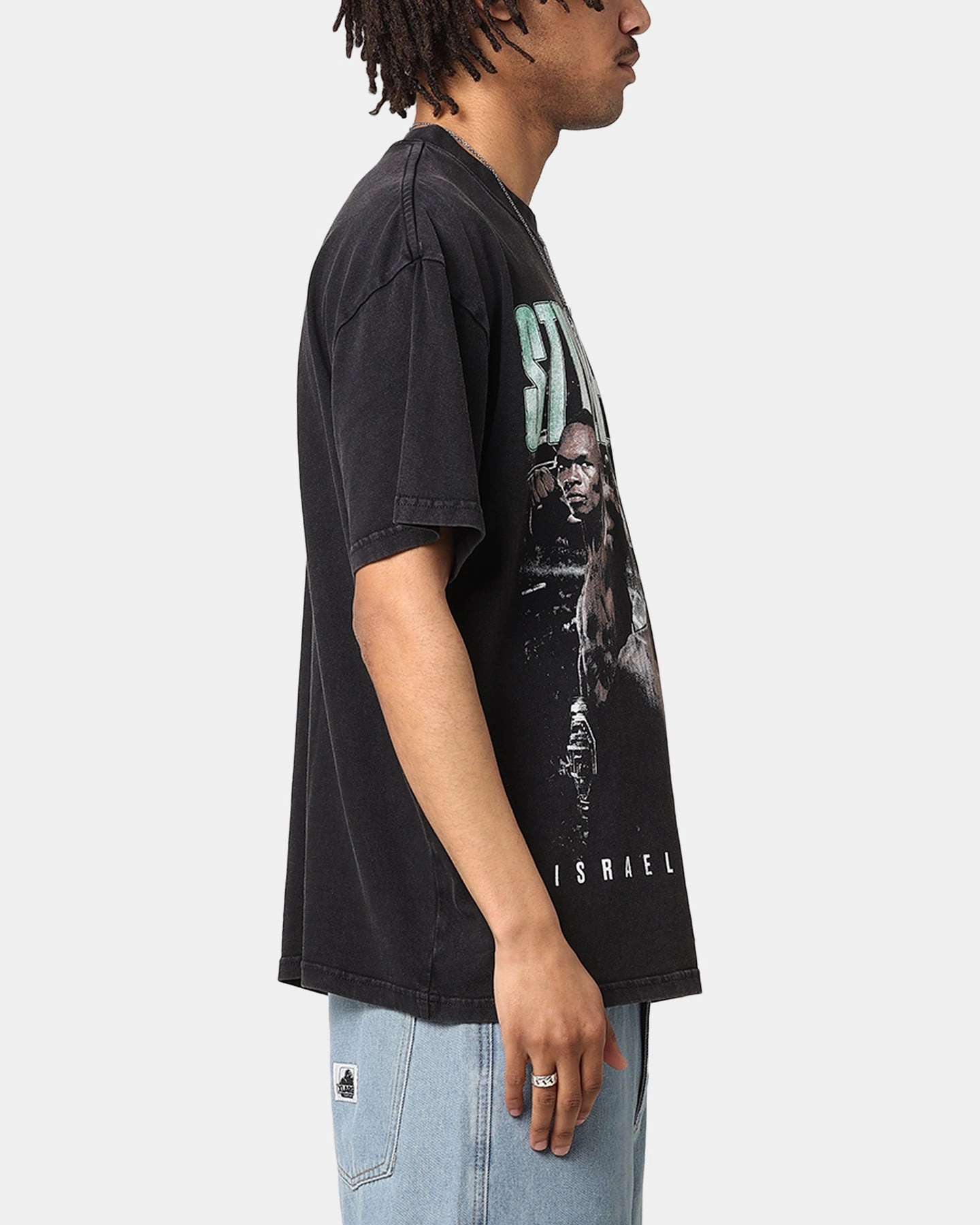 Weekend Look Job Interview UFC By Culture Kings Israel "The Last Stylebender" Adesanya Revenge Vintage T-Shirt Black Acidwash