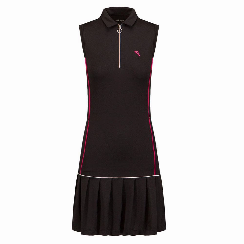 Chervo Jais Golf Dress Black - SS22 Women Breathable wear Comfortable Look