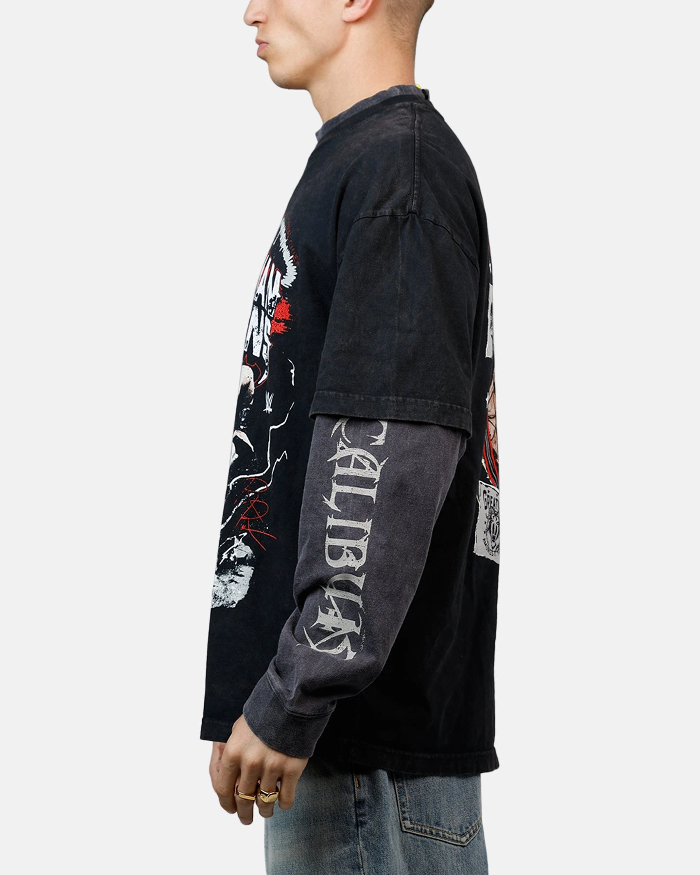 Comfortable Style Culture Kings X WWE Roman Reigns Wrestlemania XLI Vintage T-Shirt Black Acidwash