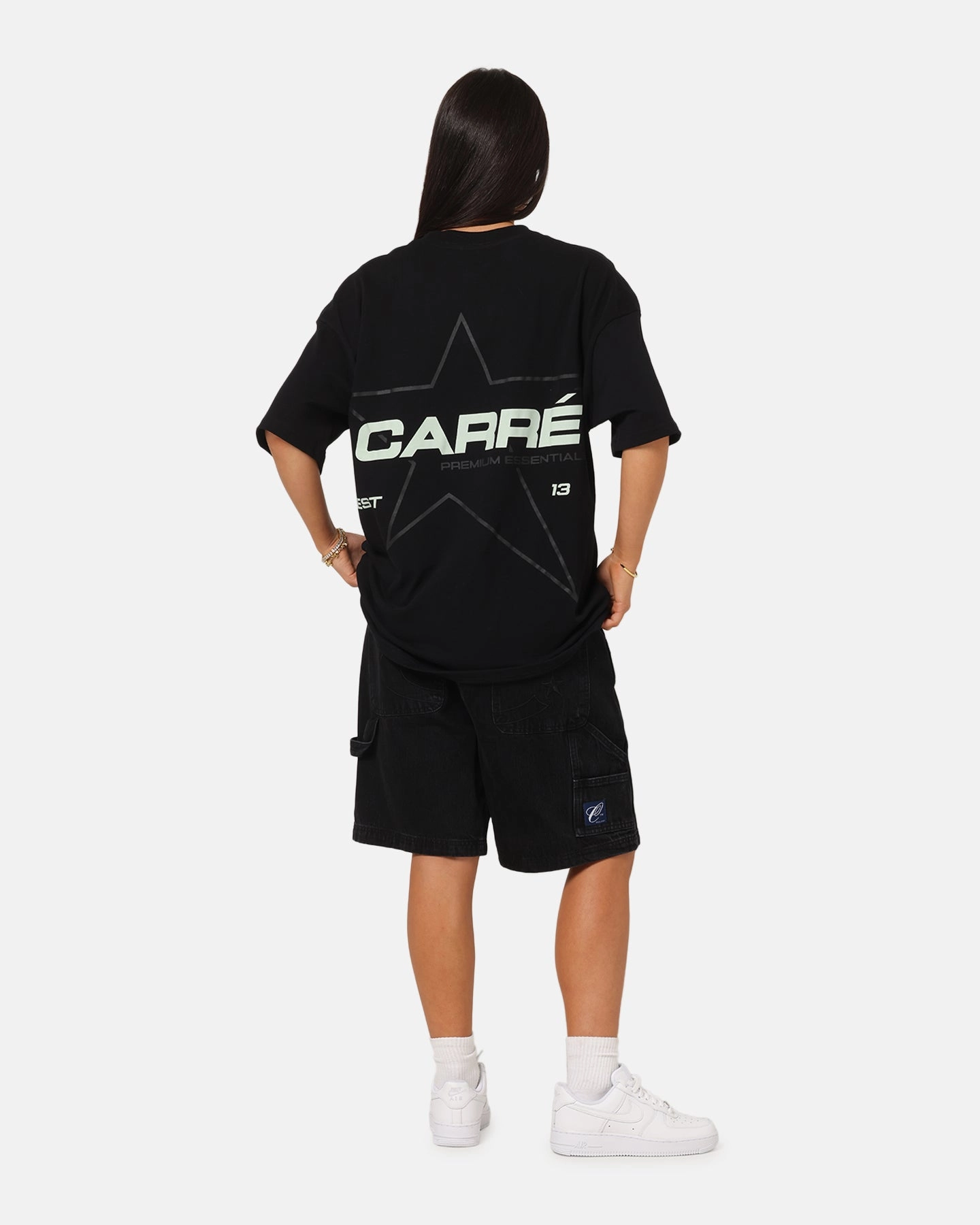 Carre Outlined T-Shirt Black Leather combination