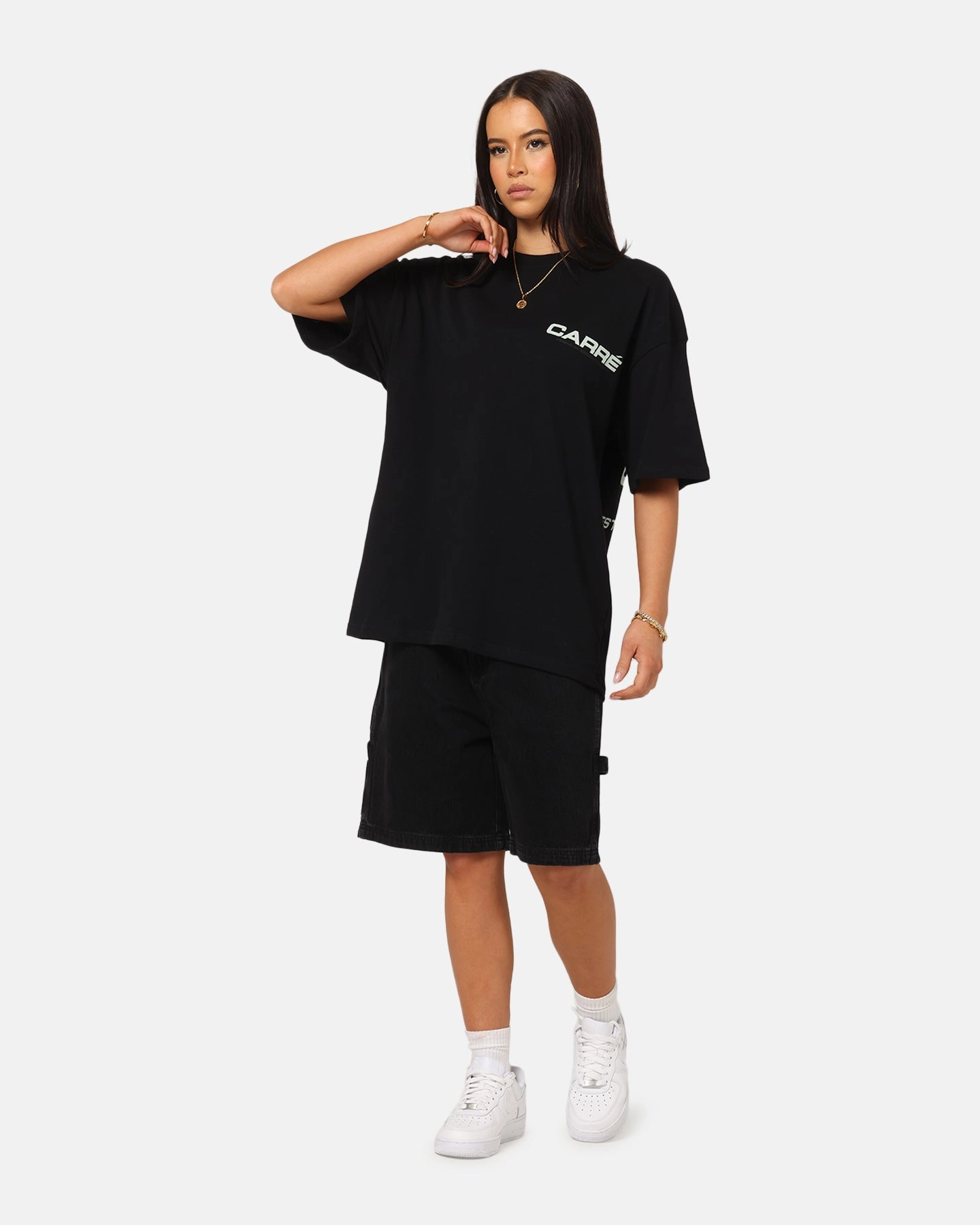 Carre Outlined T-Shirt Black Everyday Comfort Style