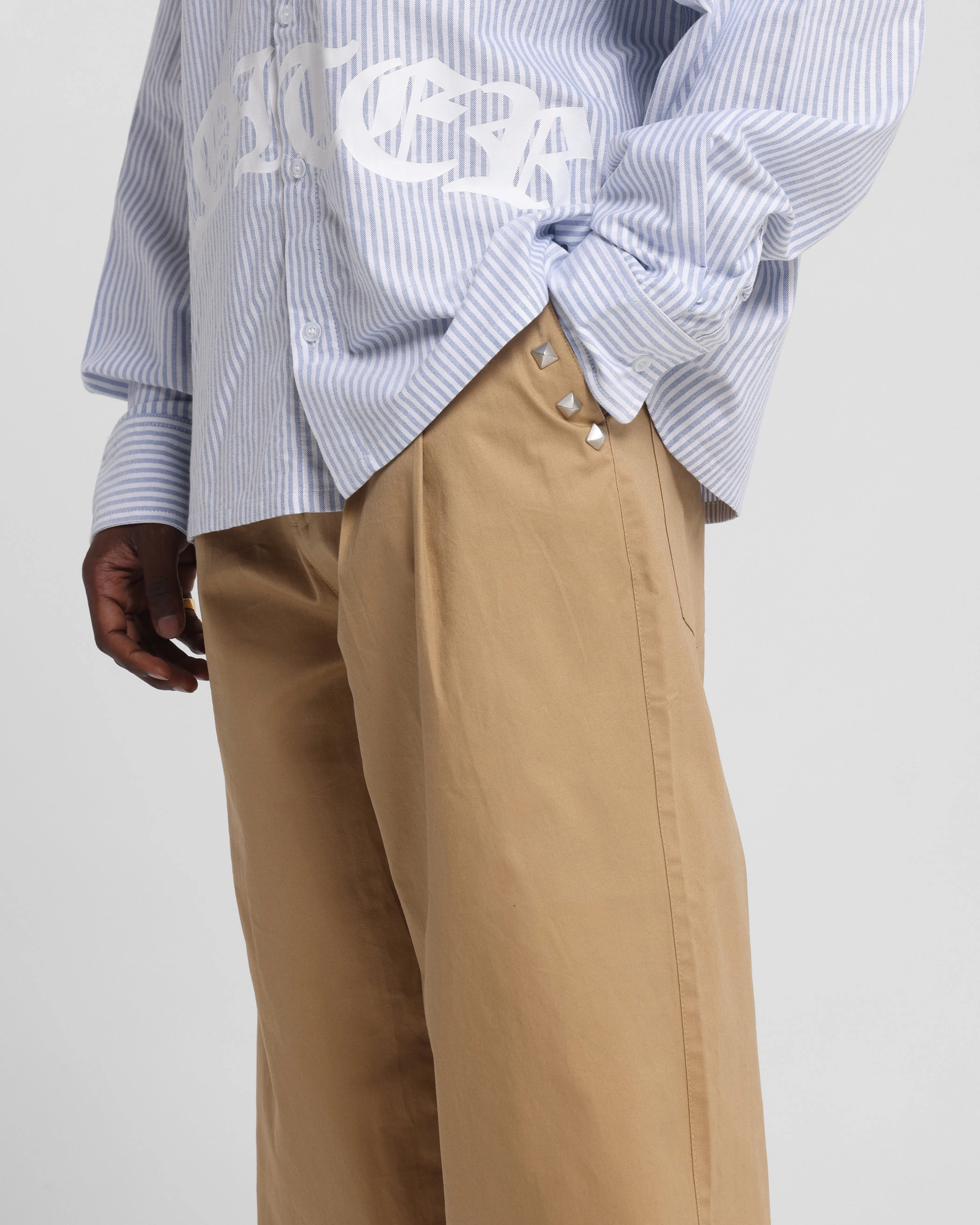 Casual Chic Loiter Atlas Trousers Tan