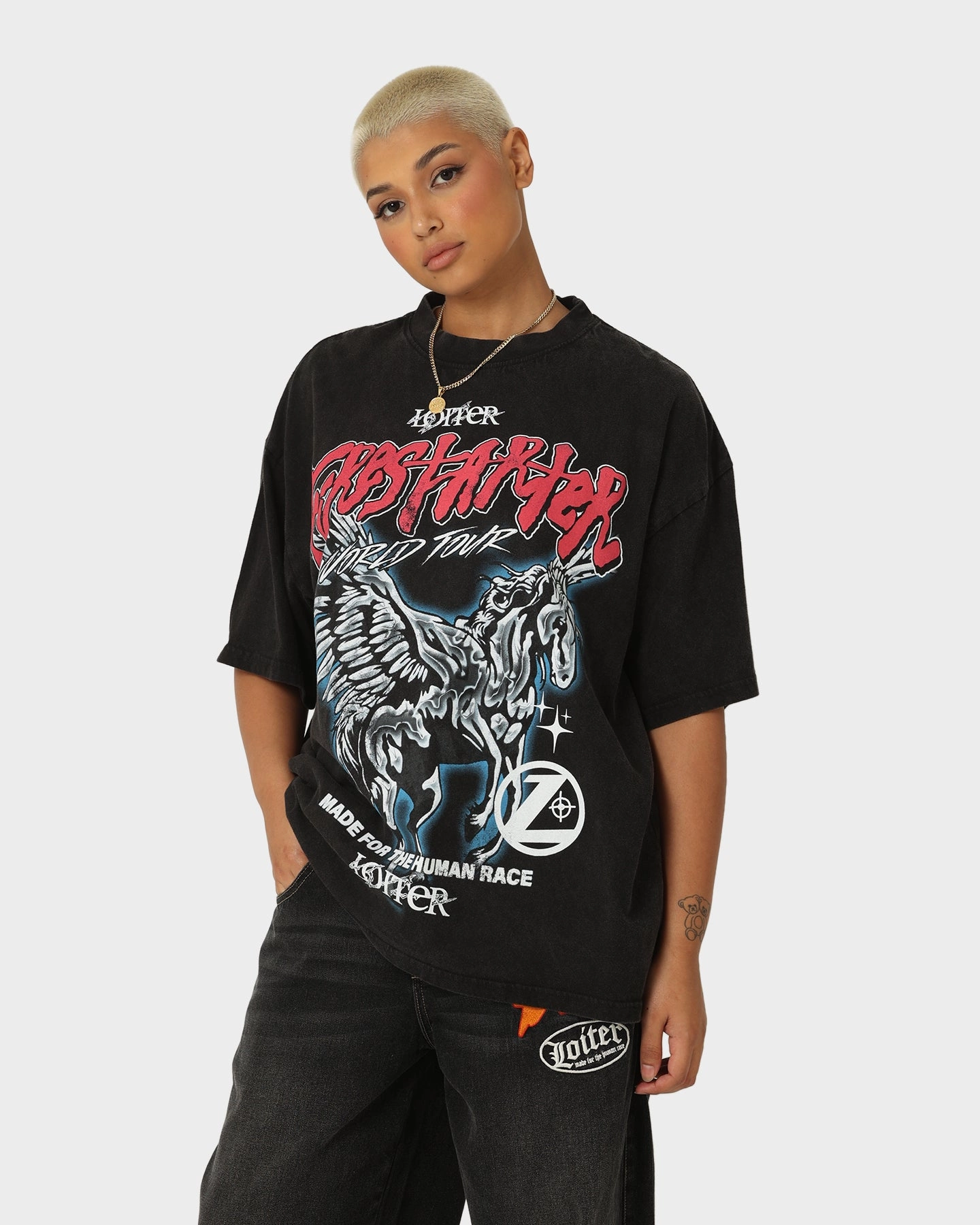 Comfy Style Loiter Firestarter Tour Vintage T-Shirt Vintage Black