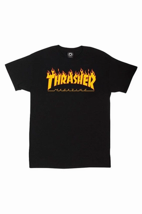 Thrasher Flame Tee Microfiber texture