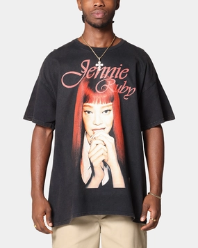 Jennie Ruby Nail Bite T-Shirt Black Vintage Circular Knit Construction Comfy and Soft