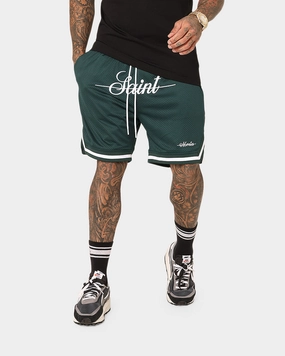 Saint Morta Saviour Mesh Basketball Shorts Stadium Green Fade Resistant Material