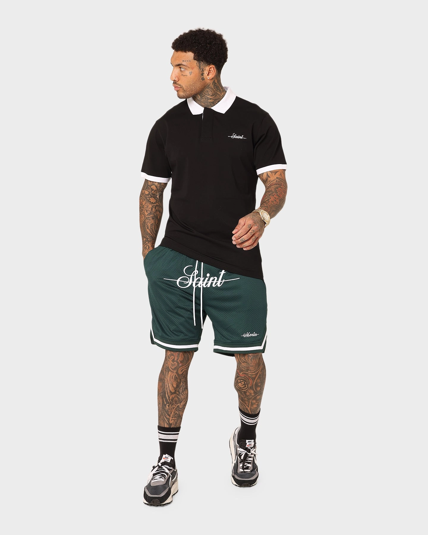 Soft Layers fitness industry Saint Morta Saviour Mesh Basketball Shorts Stadium Green
