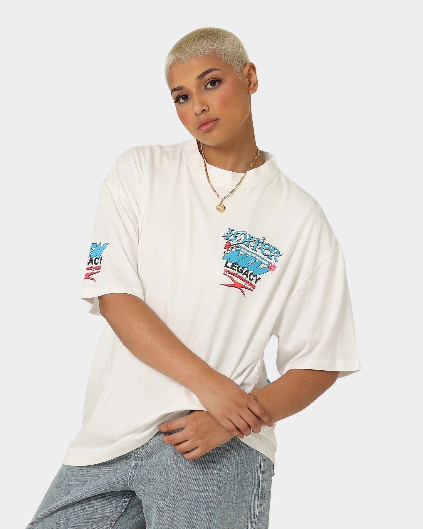 Loiter New Legacy Vintage T-Shirt Off White DoubleLayeredCollar