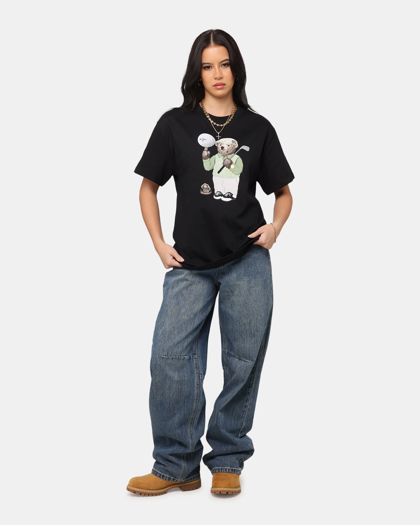 Market Par 5 Bear T-Shirt Black Chilly Weather Style