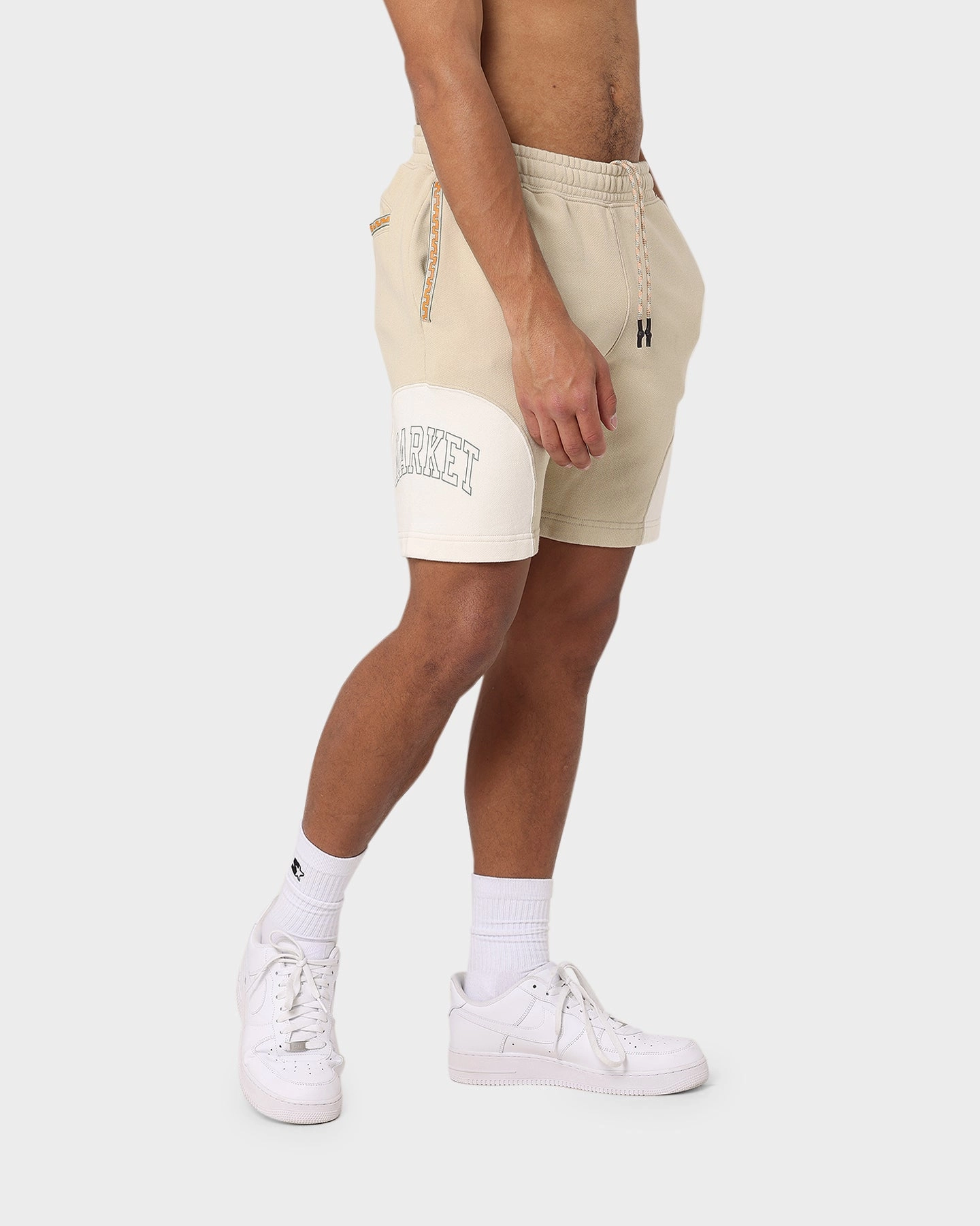 Roll Resistant Waist PUMA X MARKET Trek Ready Knit Shorts Putty
