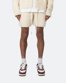 Non Slip Inner Grip MNML Fuzzy Sweat Shorts Off White