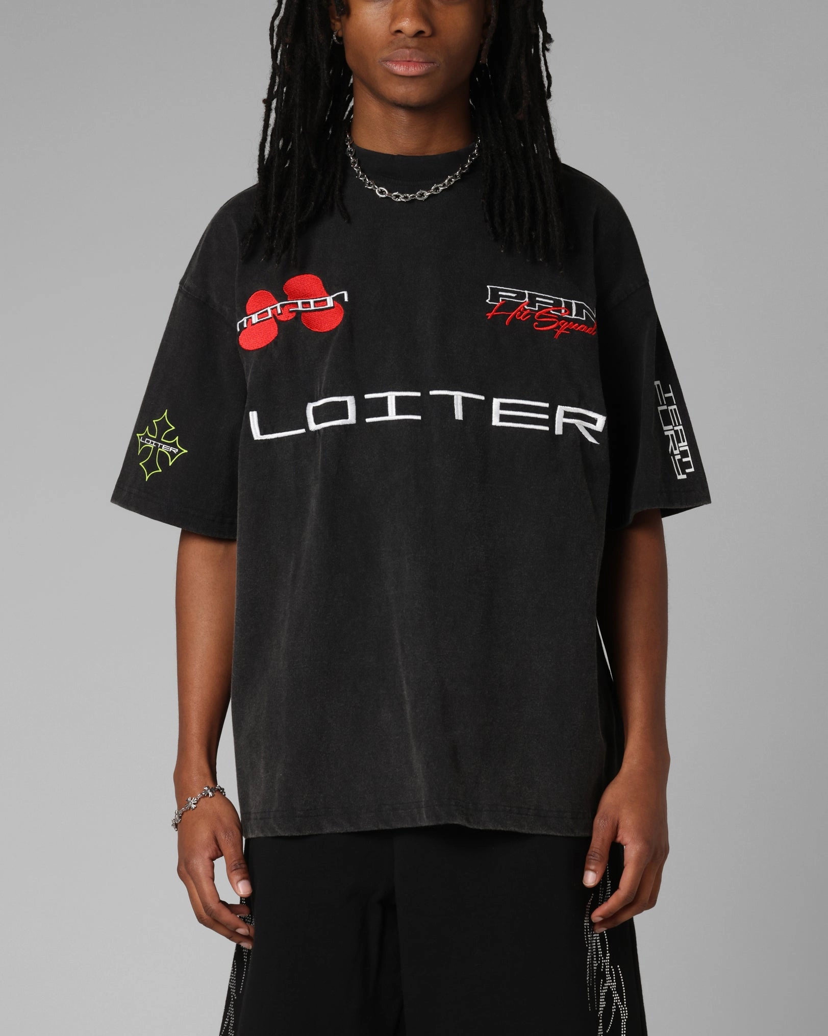 Loiter Racing Premium T-Shirt Charcoal Smooth Look