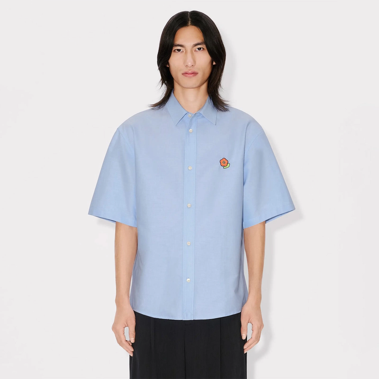 Printed design Kenzo Pop Crest Short Sleeve Shirt 'Oxford 'Blue'