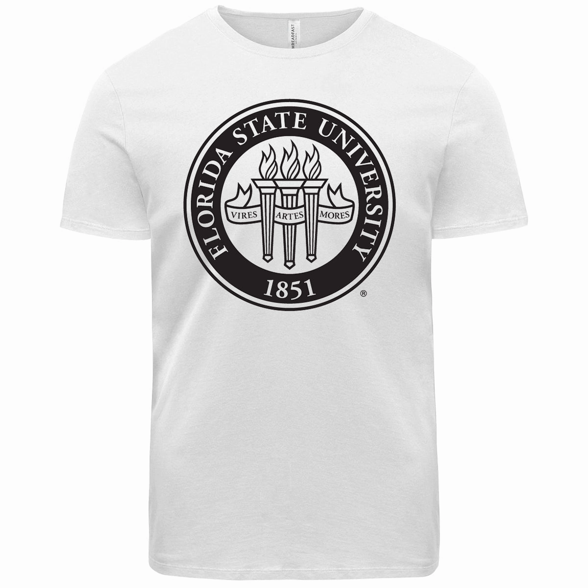 Ragz Adult/Unisex Florida State University Seal Short Sleeve T-shirt - White Smart Comfort Colorfast Material