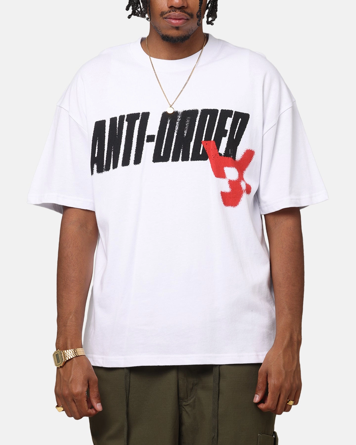 The Anti Order Anti Stacked Drop Shoulder T-Shirt White Comfort Wearable Outdoor Light
