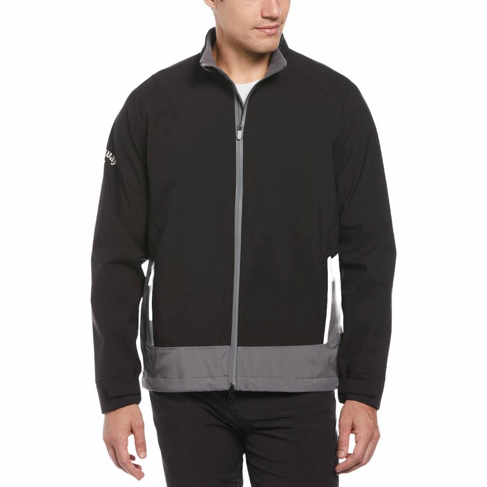 Callaway Premium Full-Zip Waterproof Stormguard Golf Jacket Caviar - SS25 Men Ergonomic Articulation All Season Adaptability