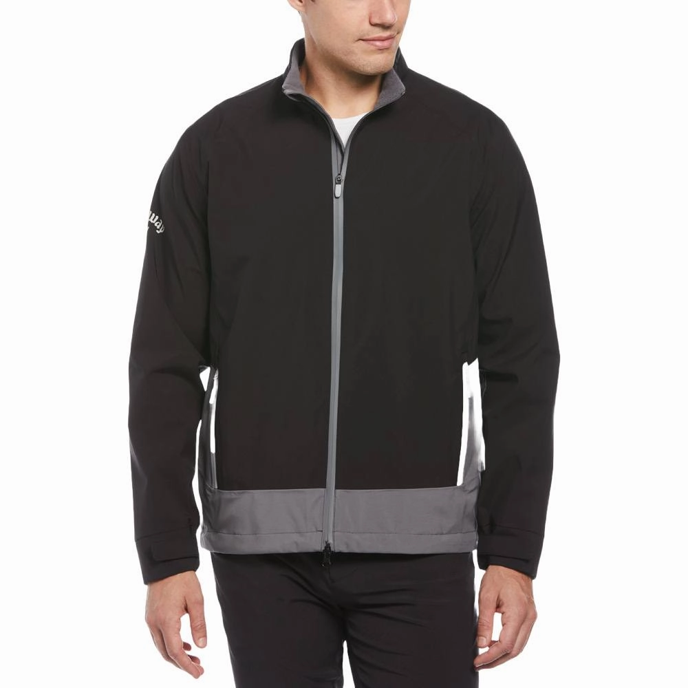 Zipper Closure Mechanism Callaway Premium Full-Zip Waterproof Stormguard Golf Jacket Caviar - SS25 Men