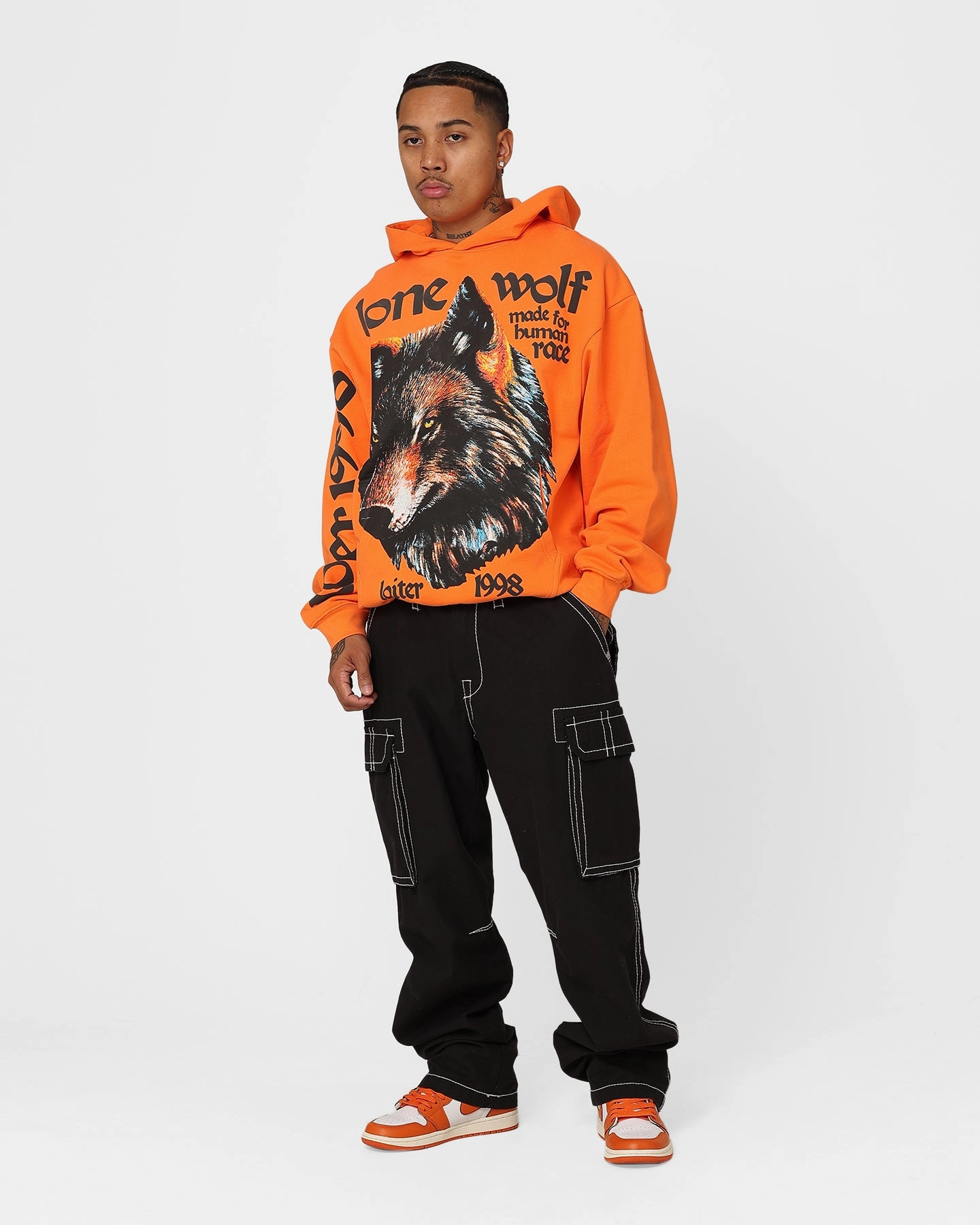 suitable for spring activities Loiter Lone Wolf Hoodie Orange