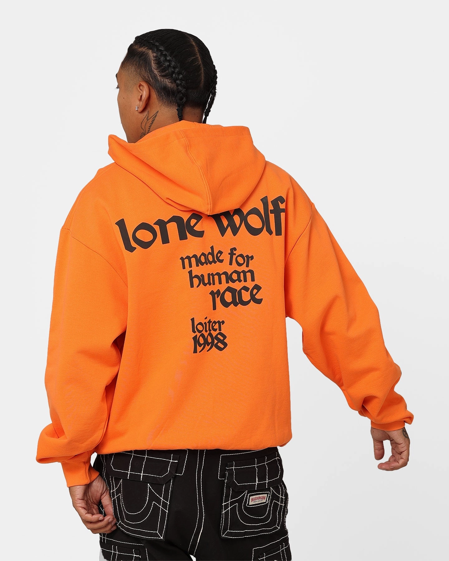 Loiter Lone Wolf Hoodie Orange Conditioner Storm Resistant Closure