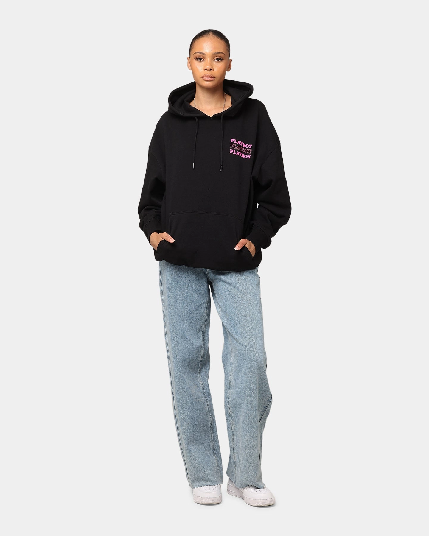 Stretch Enhanced Mobility Playboy Wavy Stack Hoodie Black