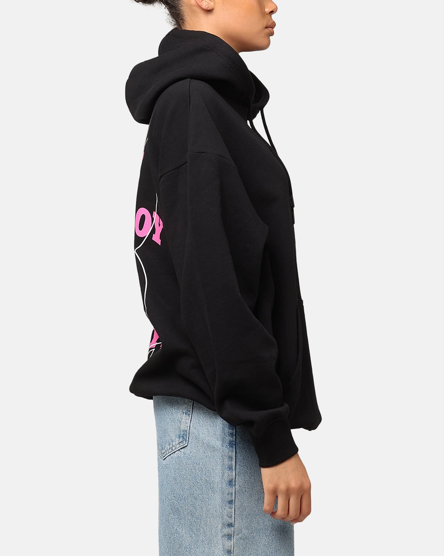 Sleeveless Playboy Wavy Stack Hoodie Black