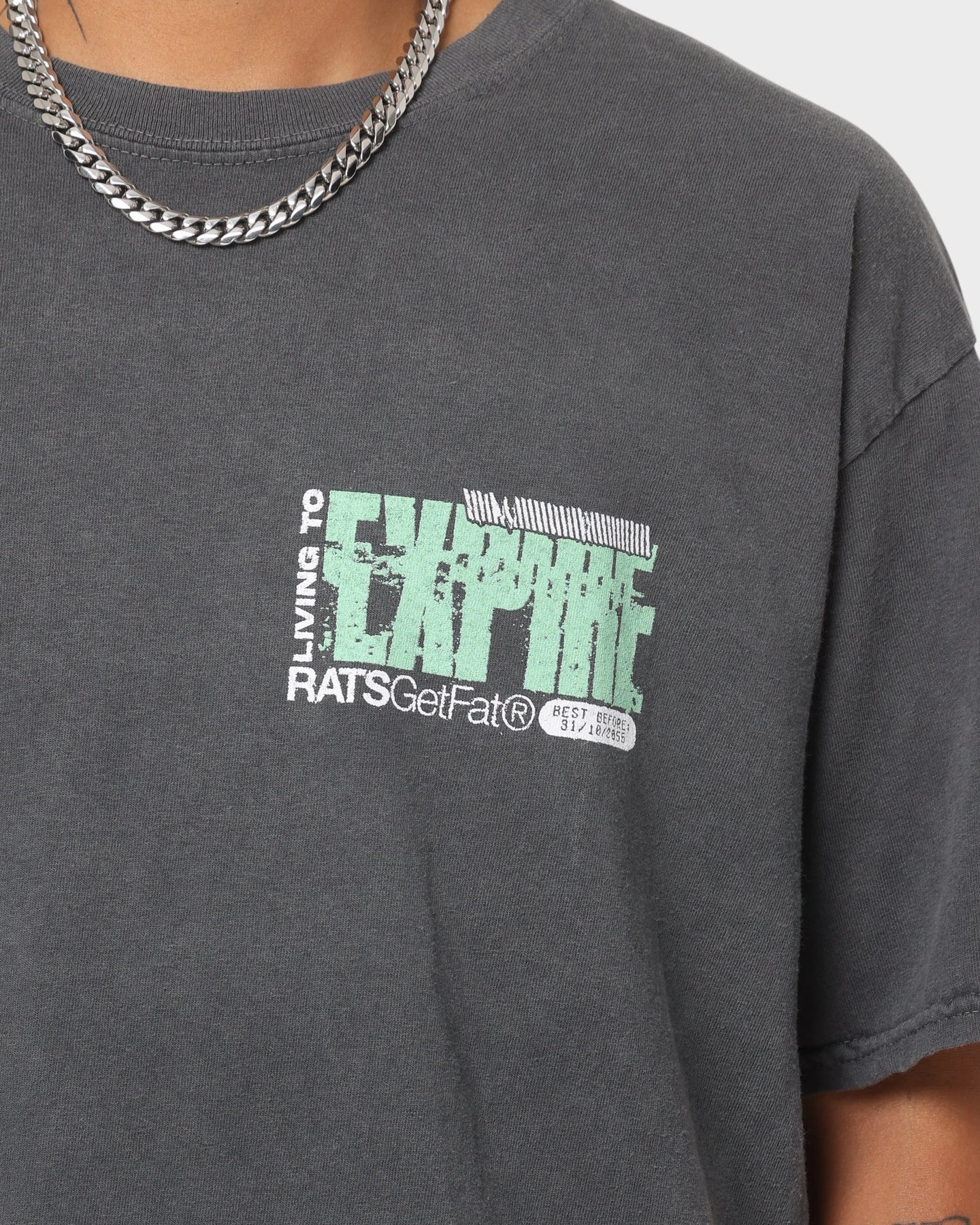 Rats Get Fat Expire Vintage T-Shirt Off Black Airflow Ventilation System Active Essentials