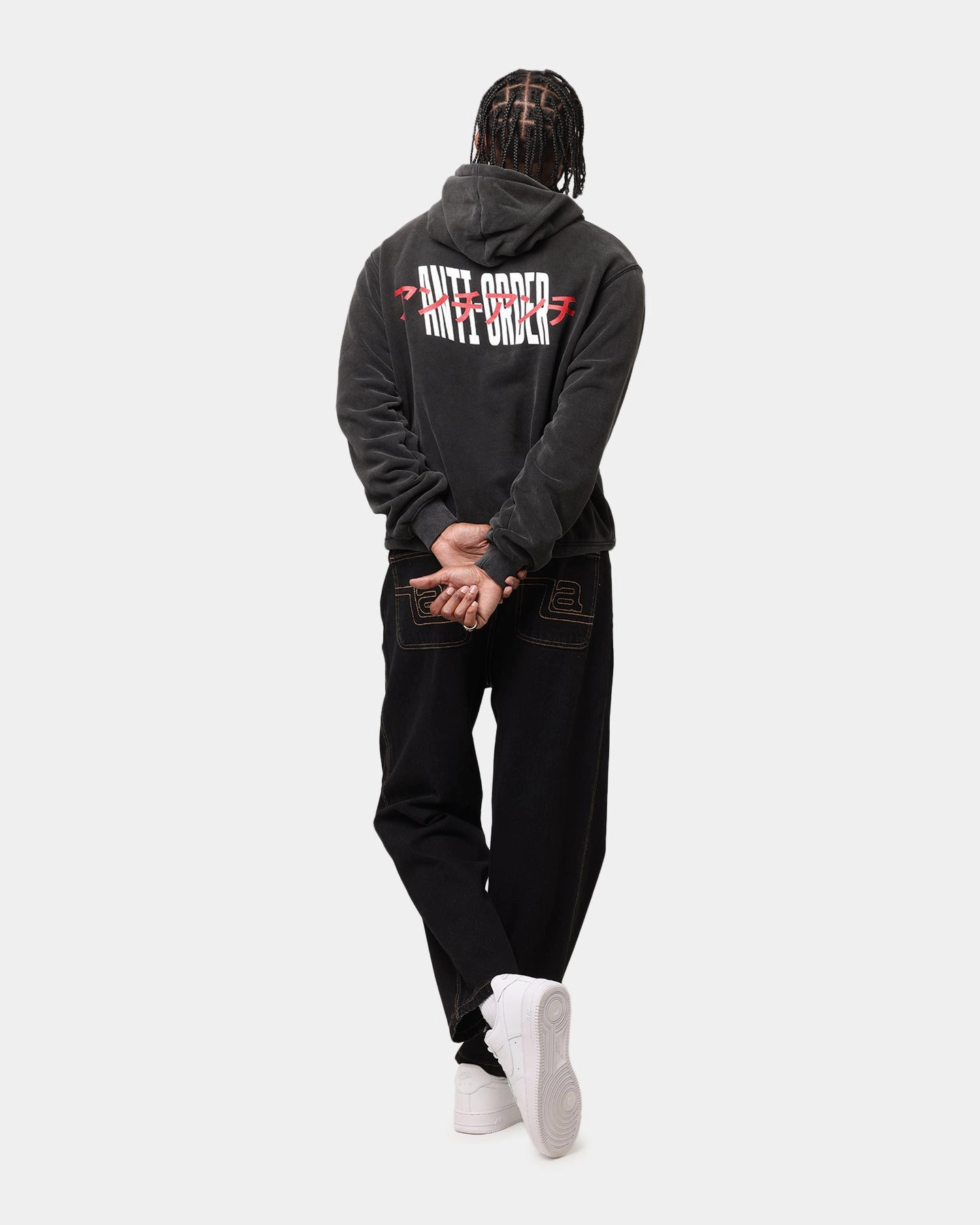 The Anti Order Junya Boxy Hoodie Vintage Black modular high - visibility