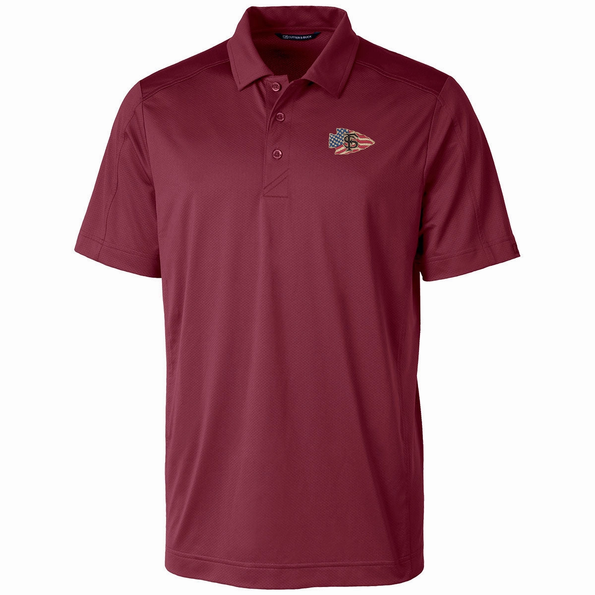 Cutter & Buck Men's Veteran's Alliance Arrowhead Logo Drytec Polo - Garnet Durable Quality Geometric Pattern