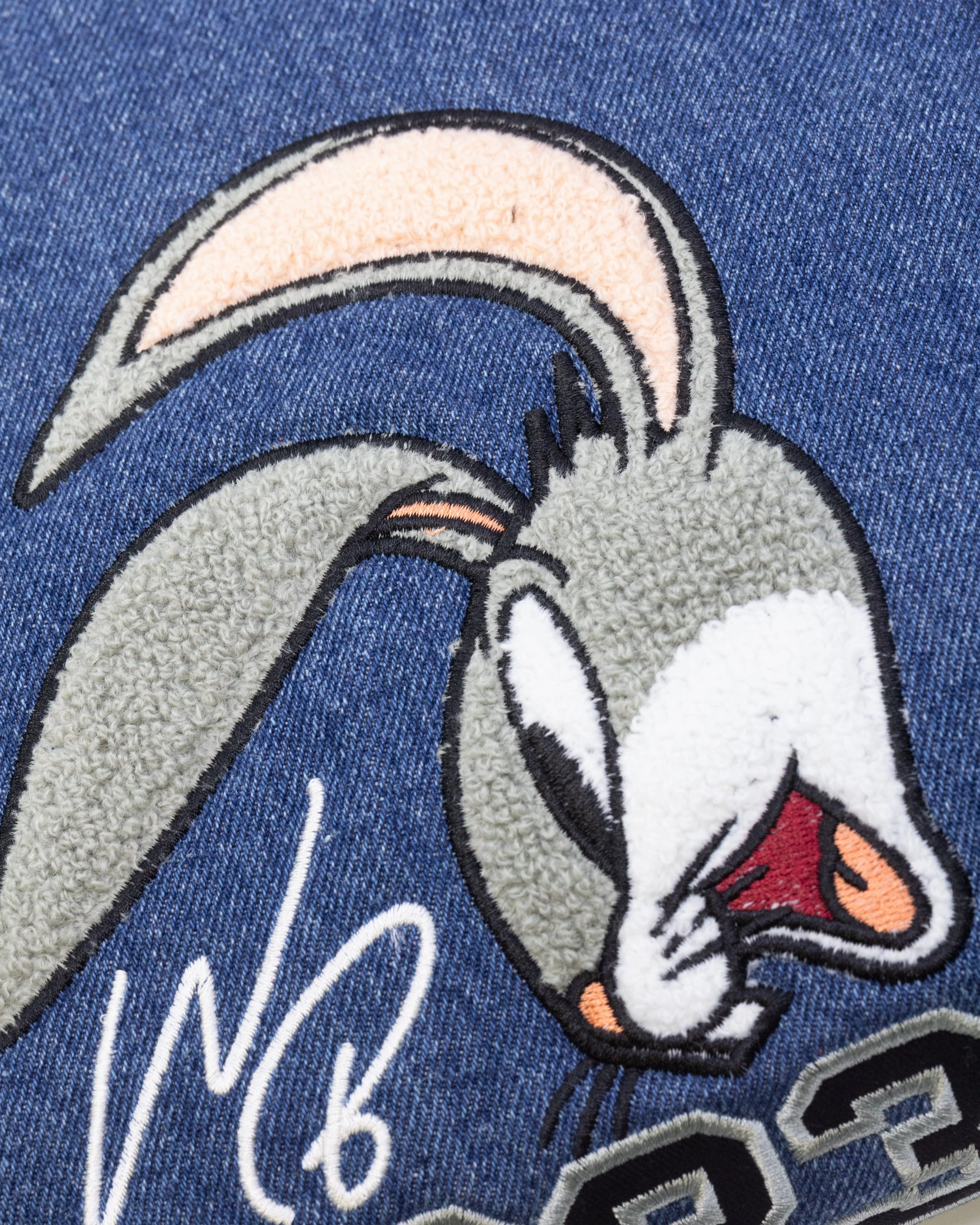 Waterproof Outerwear Bandana American Thrift X Warner Bros. 100 Years Varsity Jacket Blue/Cream