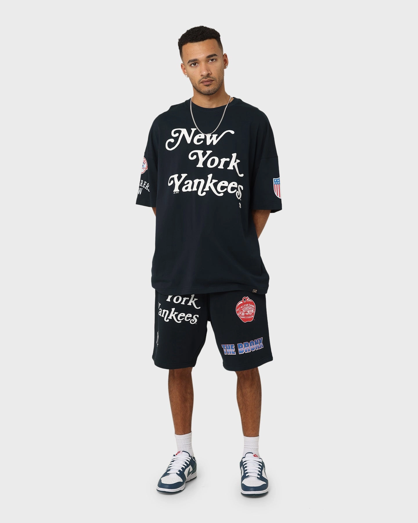evening dress Majestic Athletic New York Yankees Puff Print Patch Fleece Shorts True Navy
