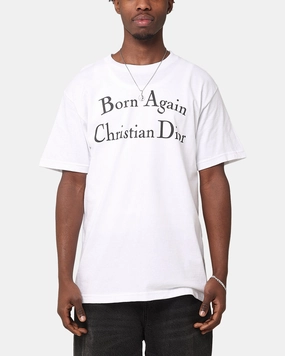 High Density Cotton vacation wear Secret Club Born Again T-Shirt White