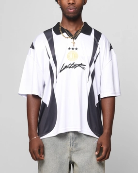 All Purpose Knit Ultraviolet Protection Fabric Loiter United Football Jersey White/Black