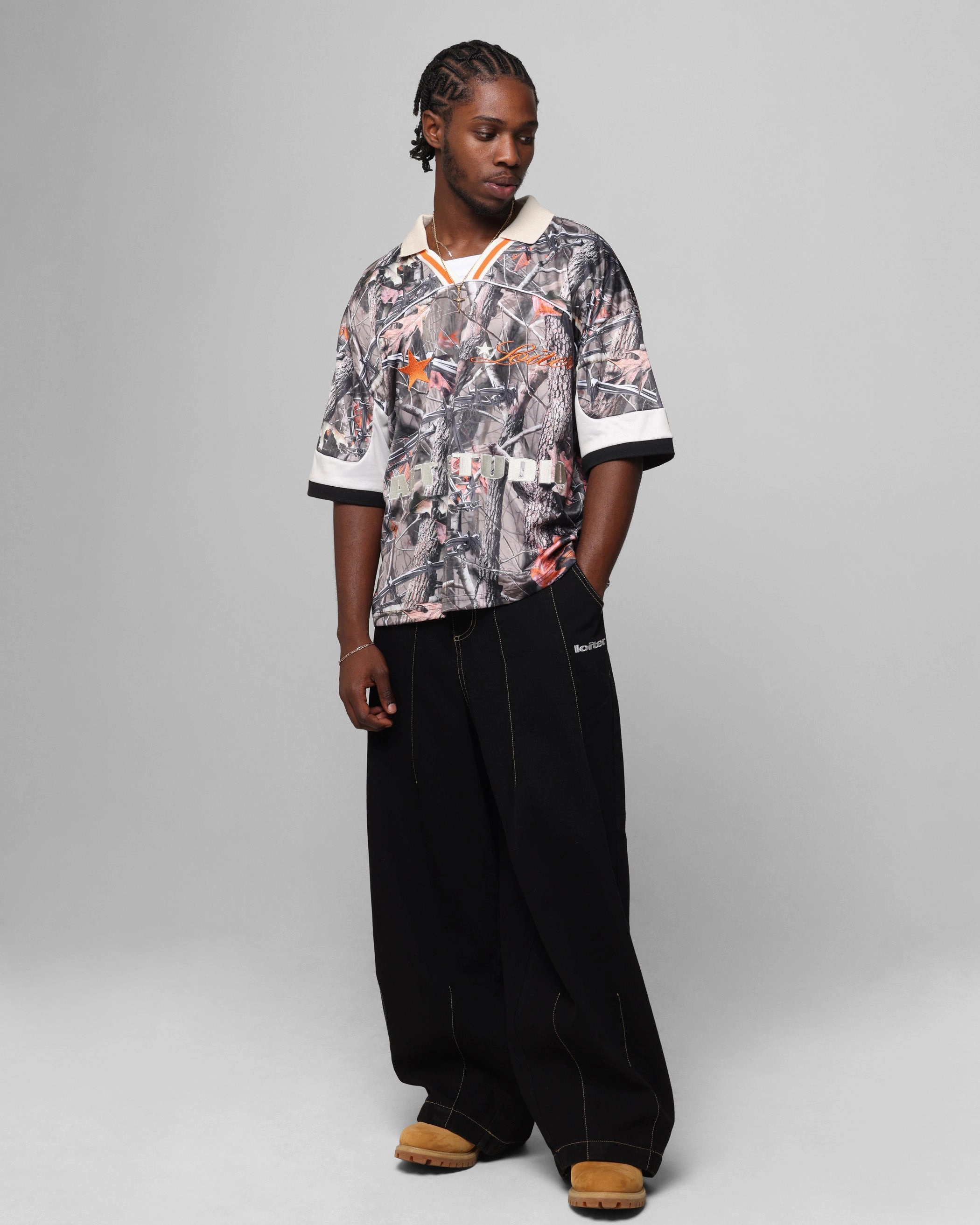 Double Stitched Edging Loiter Art Studio United Jersey Real Tree Camo
