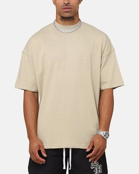 Minimal Comfort Style Saint Morta Repentent Heart T-Shirt Stone