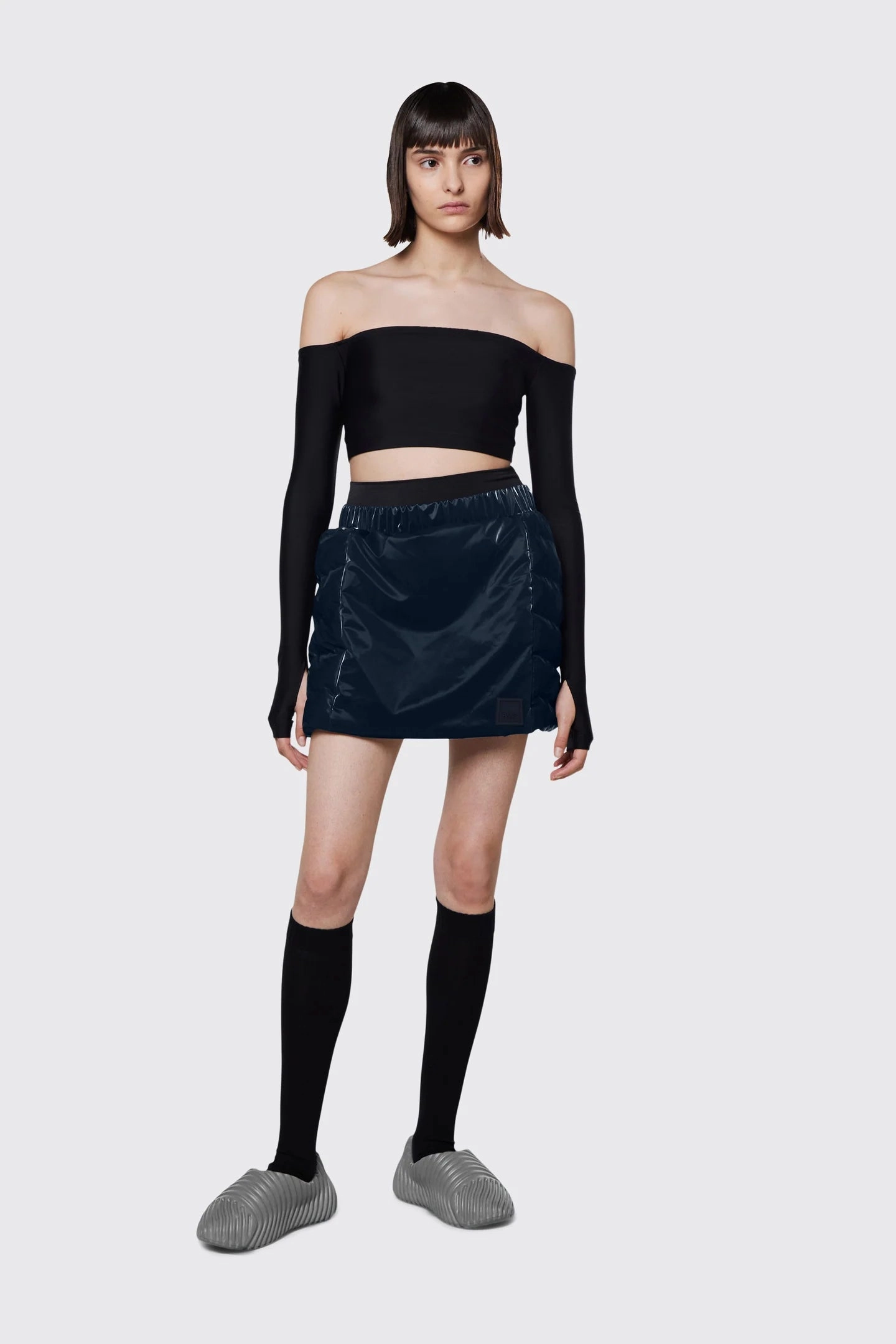 Beachwear Ergonomic Contour Shape Womens RAINS Loop Mini Skirt 'Ink'