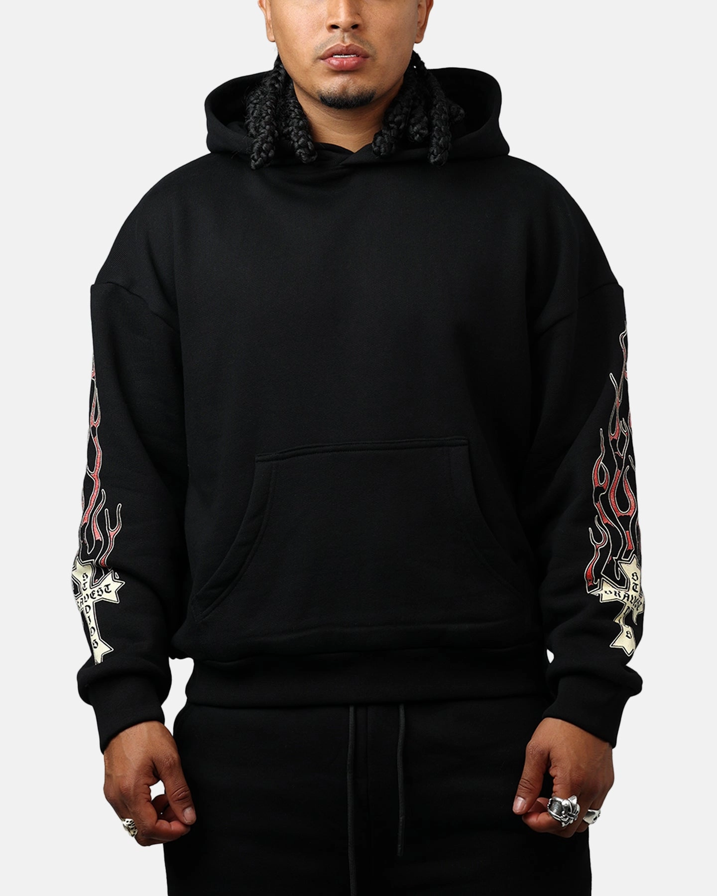 Wrap Ventilated Back Bravest Eternal Hoodie Black/Red