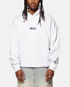 Non Irritating Seams Instance Carre Graffiti Logo Hoodie Grey Marle
