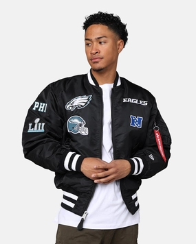 New Era X Alpha Series X NFL Philadelphia Eagles MA-1 Bomber Jacket Black Sophisticated