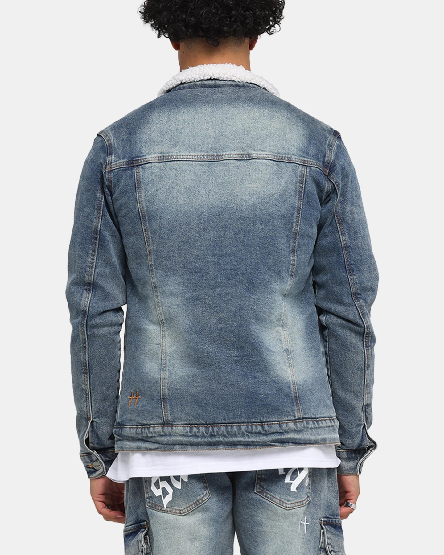 Saint Morta Sherpa Denim Jacket Dirty Denim Performance Jacket