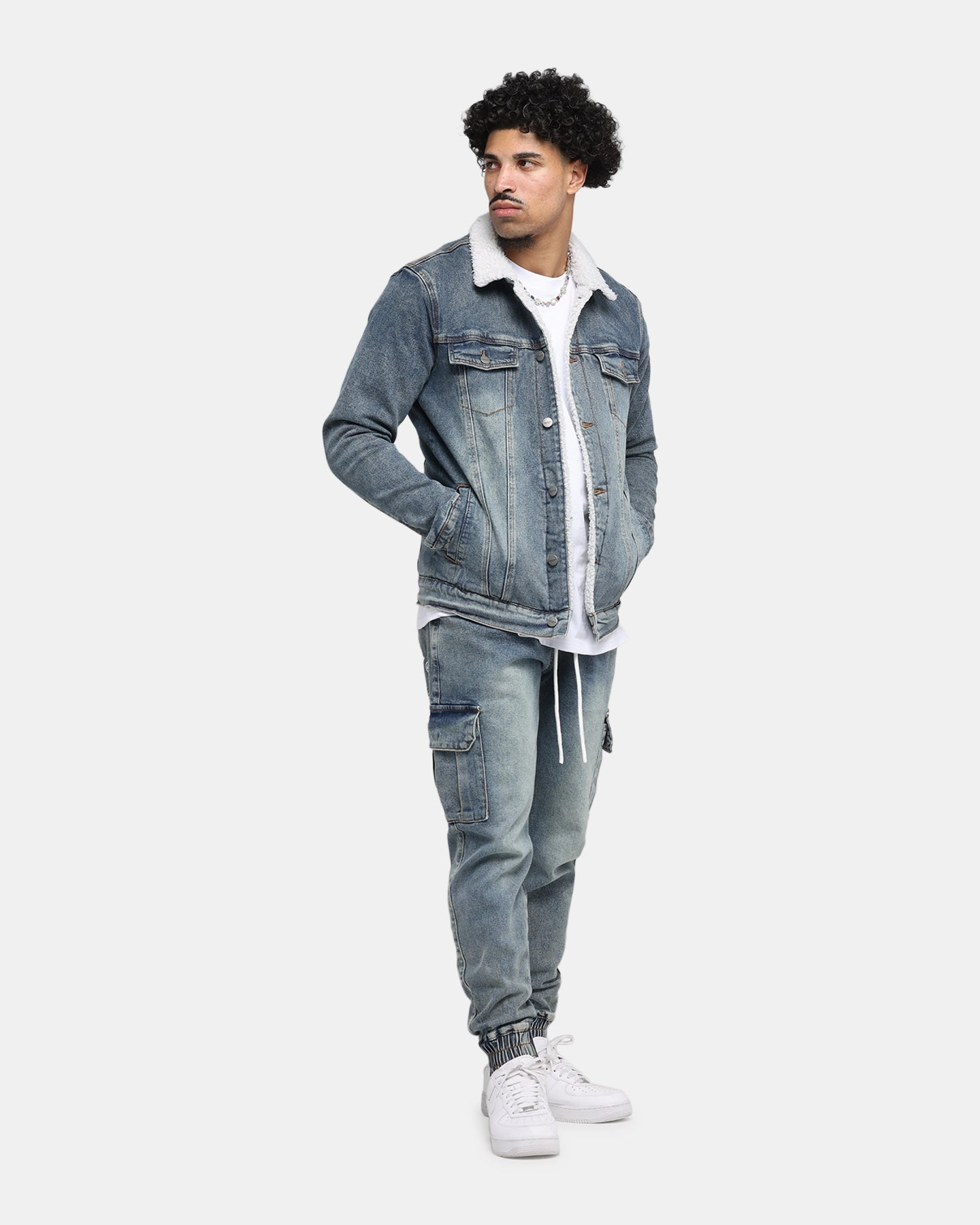 Protective Comfort Saint Morta Sherpa Denim Jacket Dirty Denim