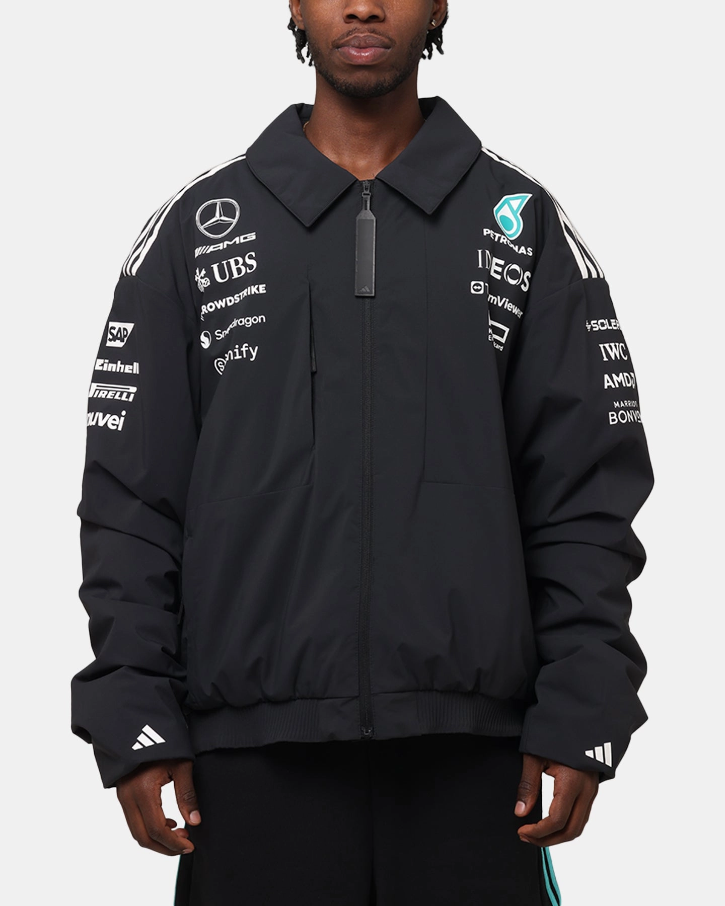 Outdoor Use adidas x Mercedes-AMG PETRONAS Formula One F1 2025 Team Jacket Black/White