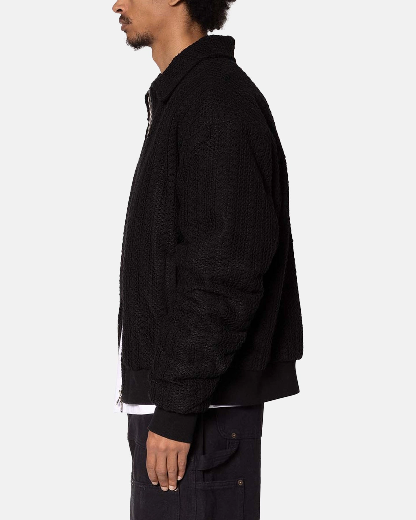 MNML Crochet Bomber Jacket Black Mother's Day