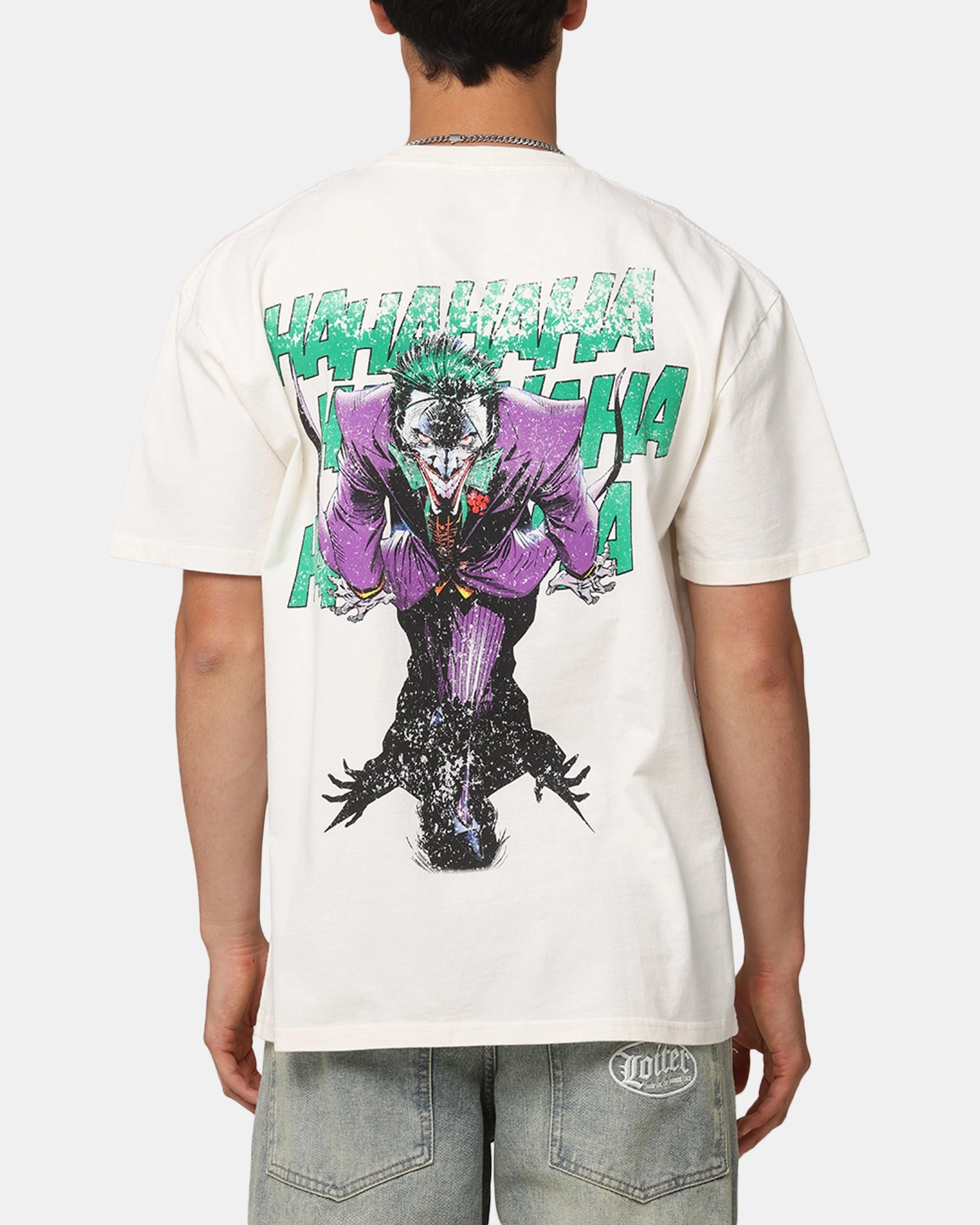 American Thrift X DC Batman The Joker Rings Heavy T-Shirt Off White Casual All-Day Essential Look