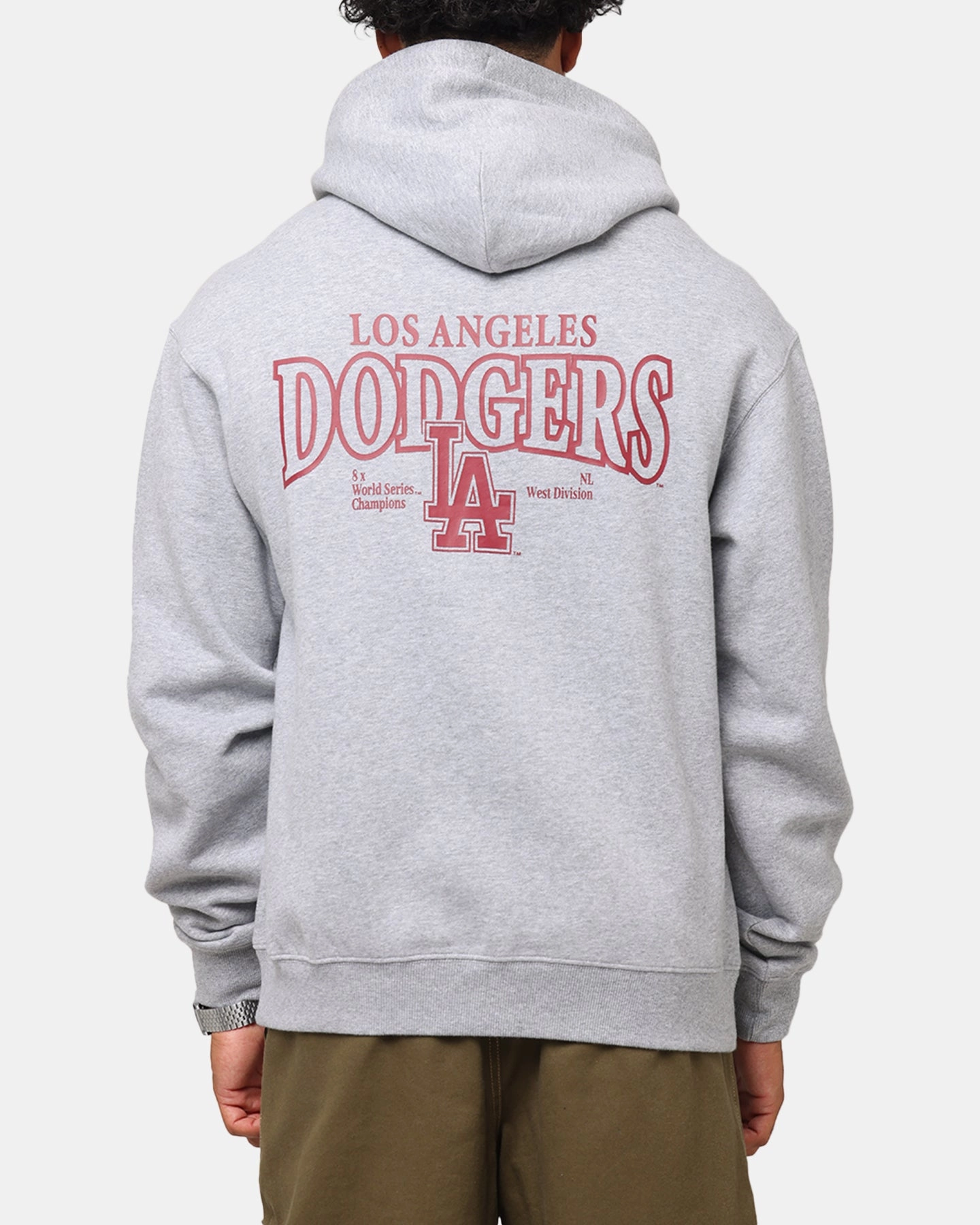 Odor Resistant Majestic Athletic Los Angeles Dodgers Arch Mercer Hoodie Grey Marle