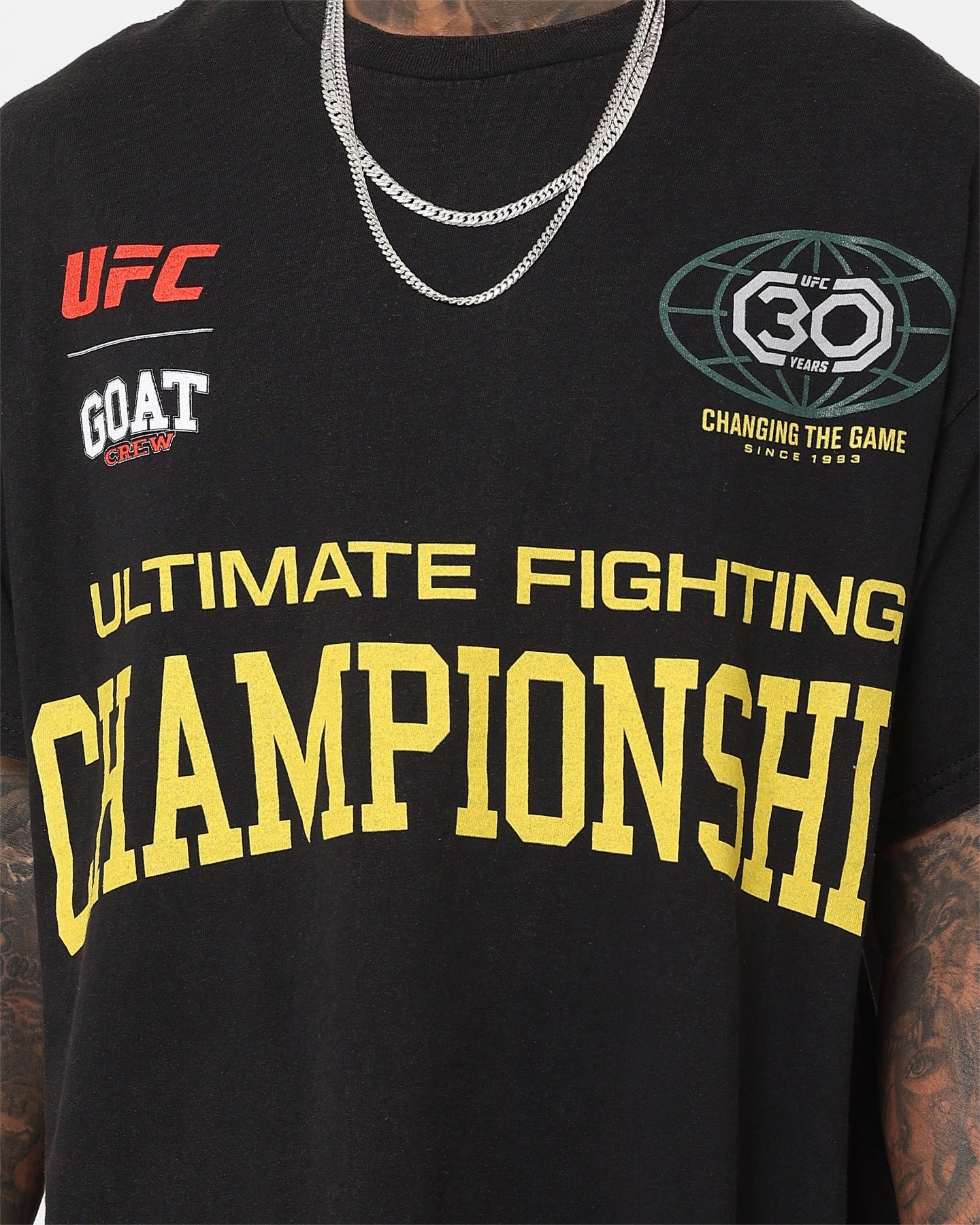 Goat Crew X UFC 30th Anniversary Vintage T-Shirt Black Wash Multi Directional Stretch