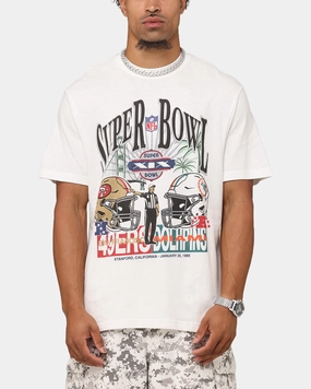 Skinny Fit simple design Mitchell & Ness Super Bowl XIX Match Up T-Shirt Vintage White